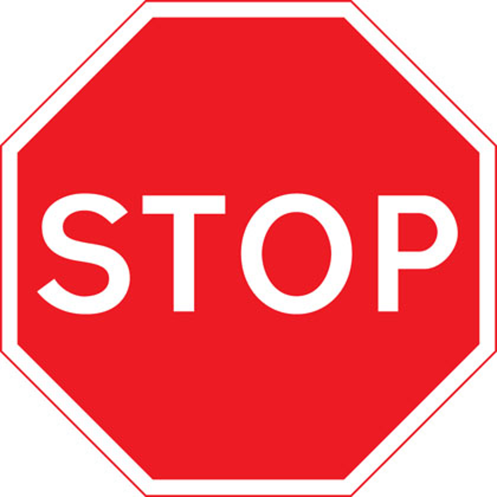 1024 X 1024 Png - Stop Sign Clip Art Free (1024x1024), Png Download