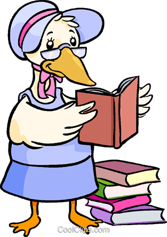 Mother Goose Reading Books - Mother Goose Reading A Book (338x480), Png Download