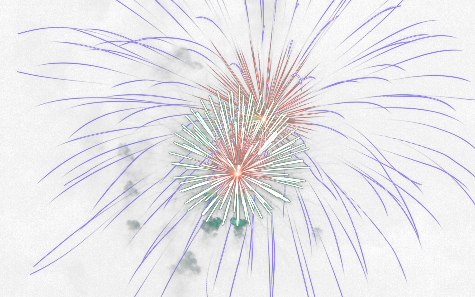 Fireworks Png - Fireworks (2000x1249), Png Download