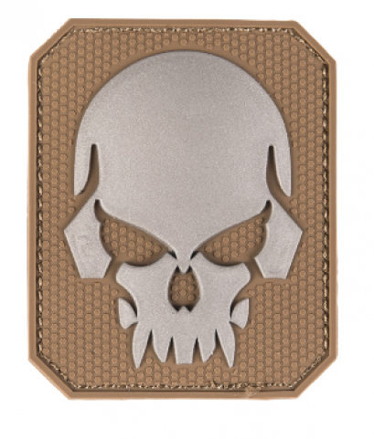Pvc 3d Skull Patch With Hook & Loop Closure - Pvc Velcro Skull Ubacs Badge, Mtp Tan (640x480), Png Download