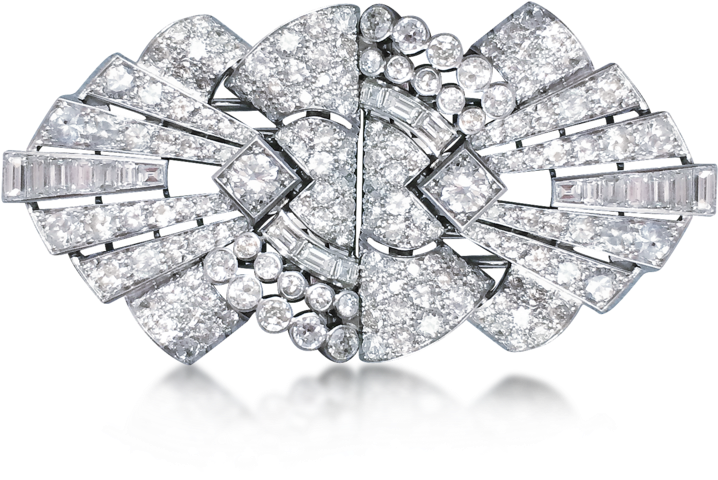 11 - Bulgari Art Deco Gold Diamond Clips (1000x1000), Png Download