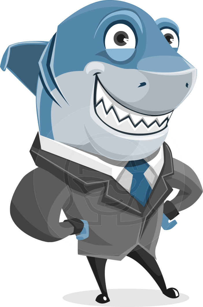 Shark Character Illustration Graphicmama Animal Cartoon - Fish Character Vector (703x1060), Png Download