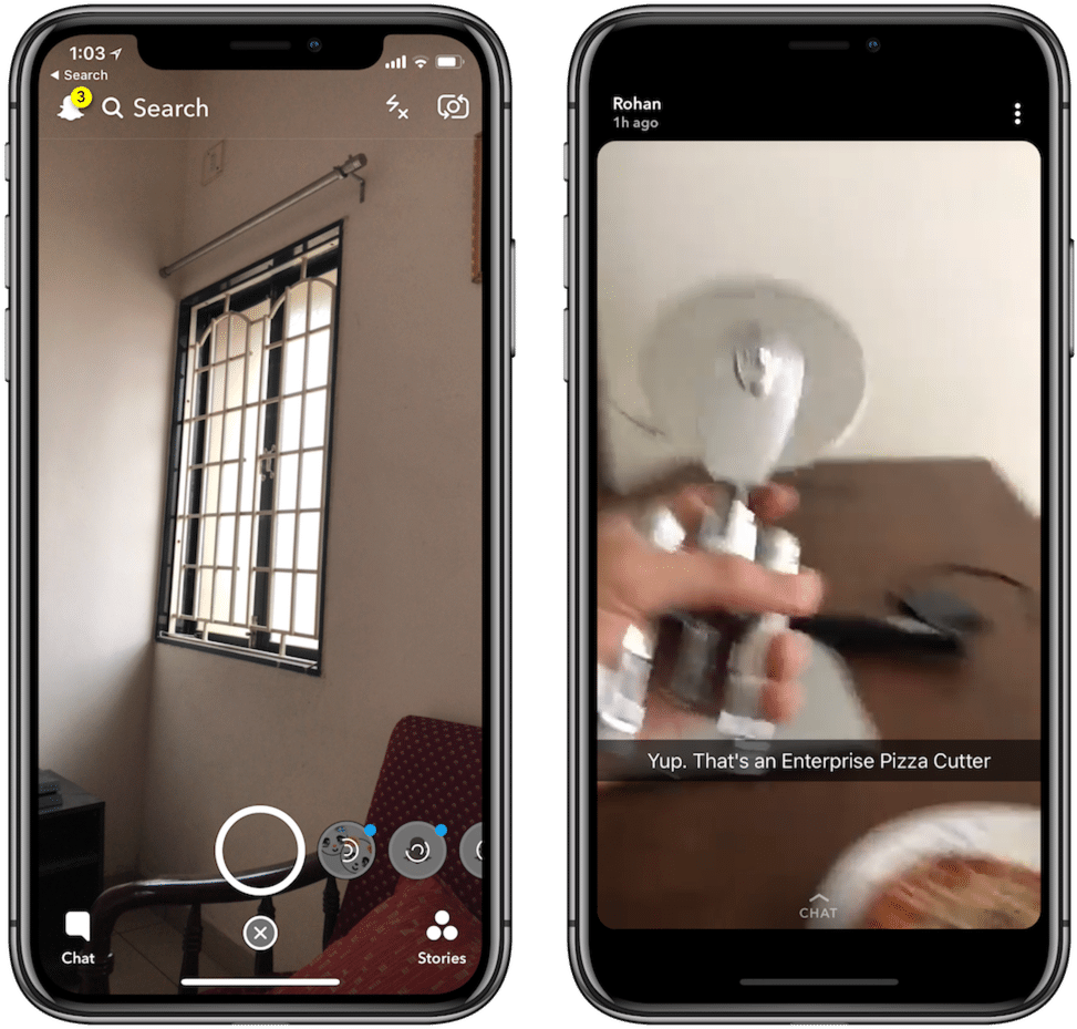Best Iphone X Apps - Snapchat Screen Iphone X (1005x995), Png Download