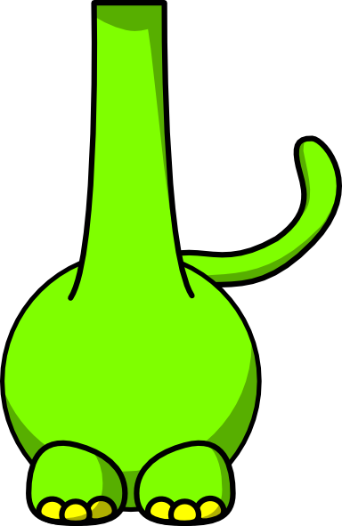 This Free Clipart Png Design Of Green Brontosaurus (384x591), Png Download