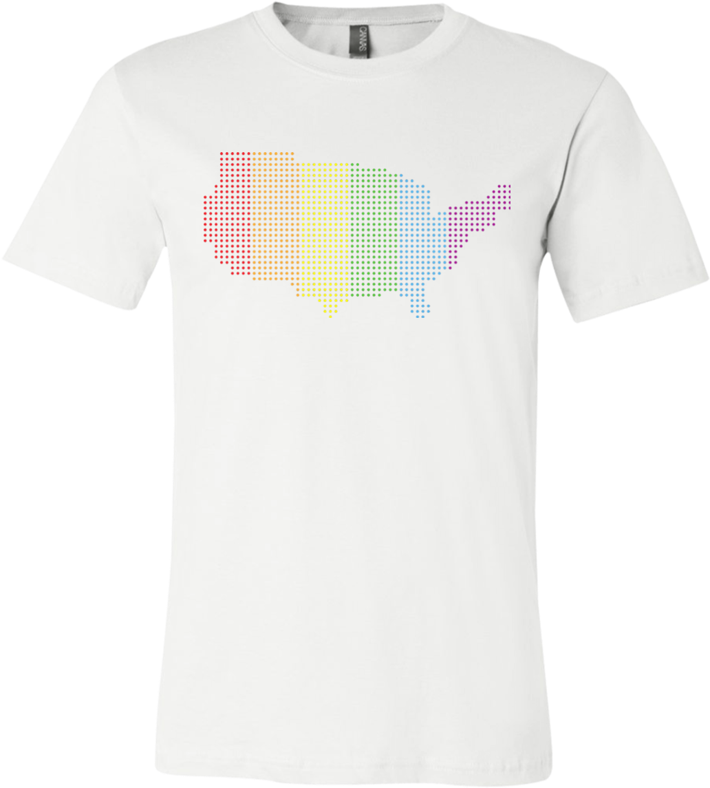 Rainbow Flag Usa Gay Pride T-shirt - T-shirt (1155x1155), Png Download