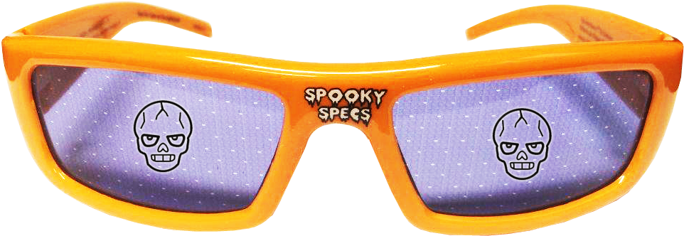 Plastic Skull 3d Glasses - Mighty Tronics 3d Plastic Glasses, Spooky Specs, Jack-o-lantern (982x455), Png Download