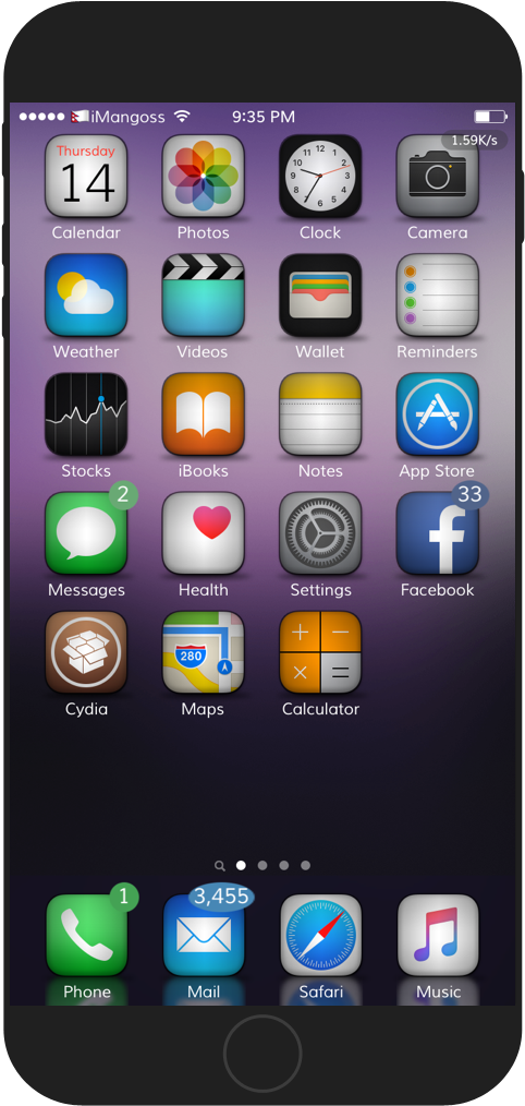 Ios 9 Gradience Is Very Nice Theme For Your Device - Temas Para Anemone Ios 11.3 1 (1080x1080), Png Download