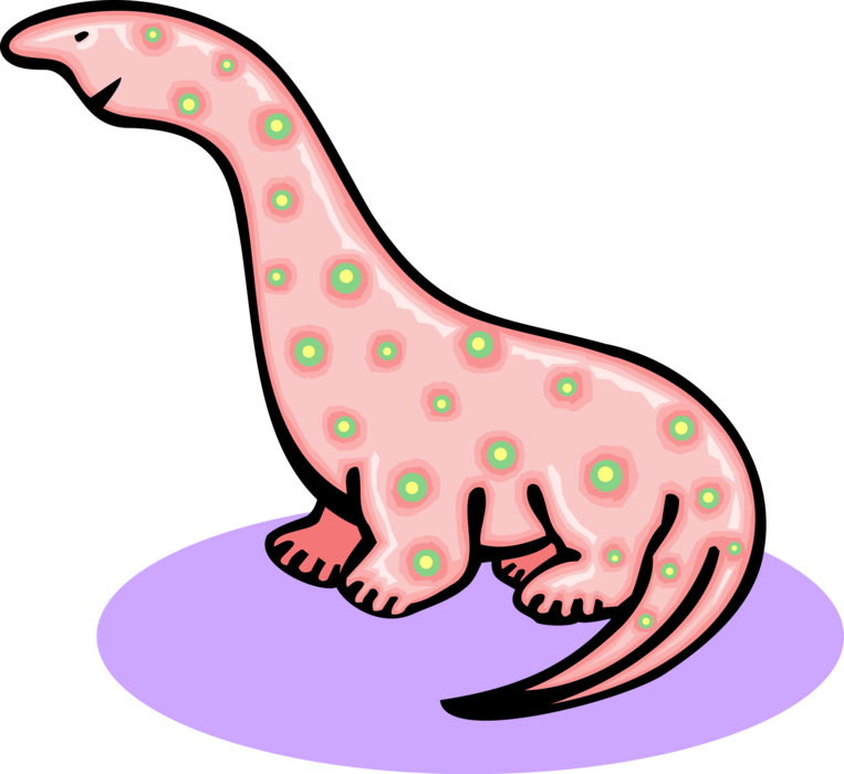 Vector Illustration Of Prehistoric Brontosaurus Dinosaur (763x700), Png Download