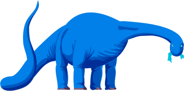 Dinosaur Clipart Blue - Dinosaur Cartoon Eating Leaves (600x298), Png Download