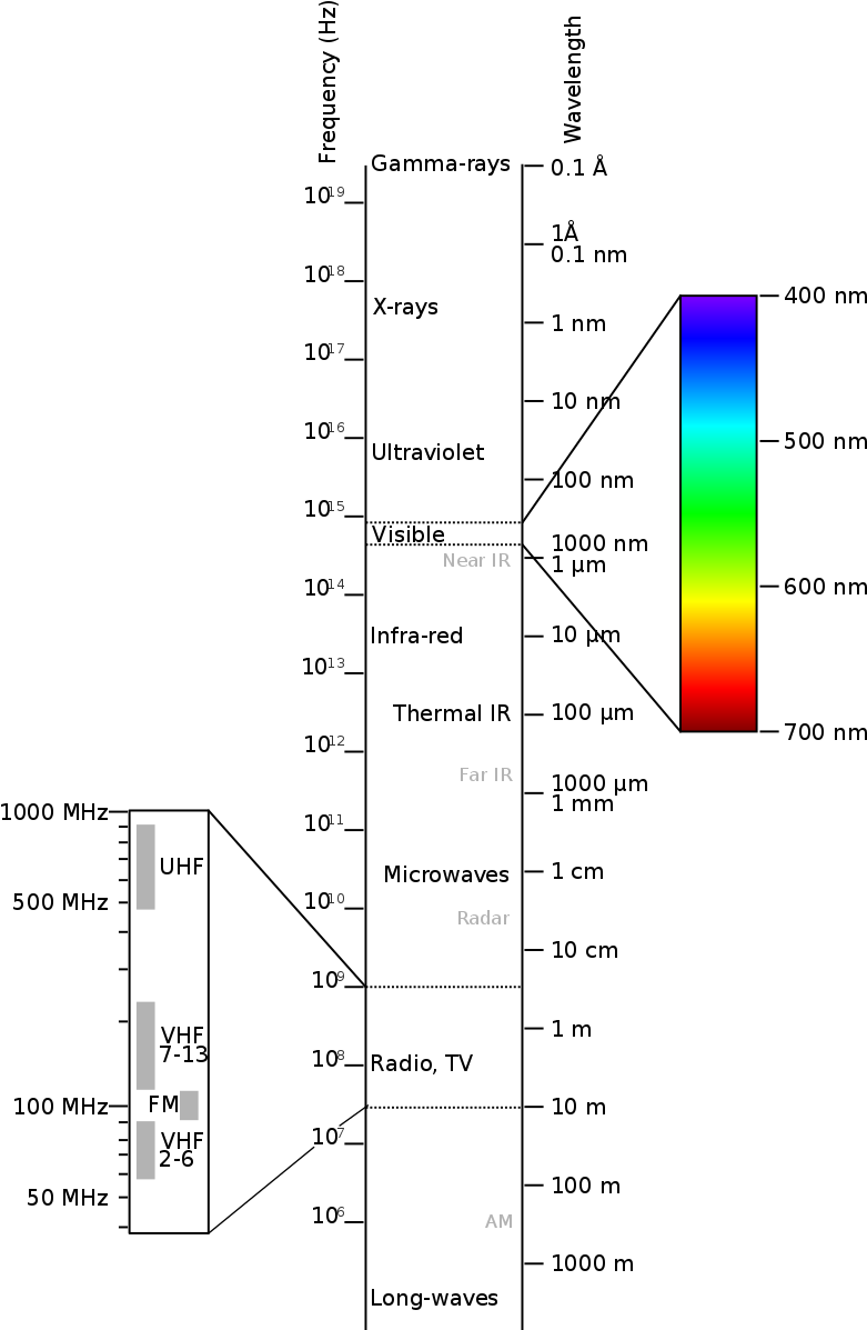 The Spectrum Shows The Visible Light That Can Be Perceived - Electromagnatic Spectrum (800x1215), Png Download