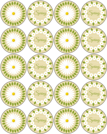 Flower Circle Pre-designed Label Template For Ol5375 - Guitar Fret Glow In The Dark (386x500), Png Download