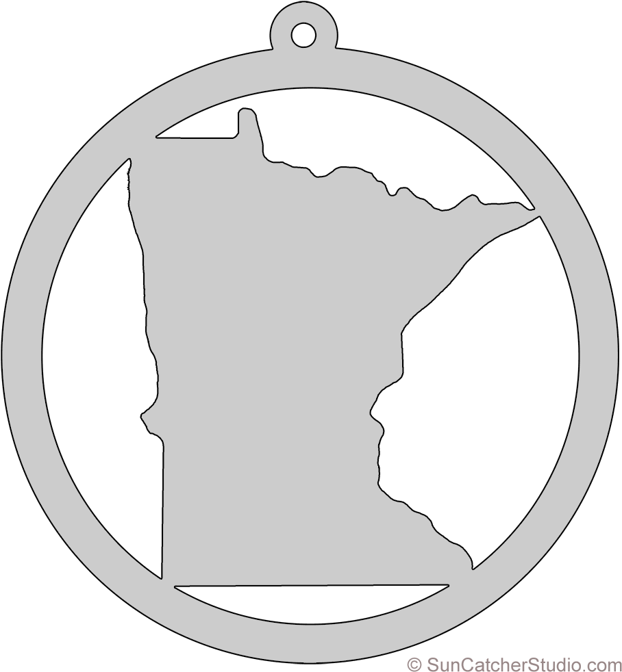 Minnesota Map Circle Free Scroll Saw Pattern Shape - Scroll Saw (936x1000), Png Download