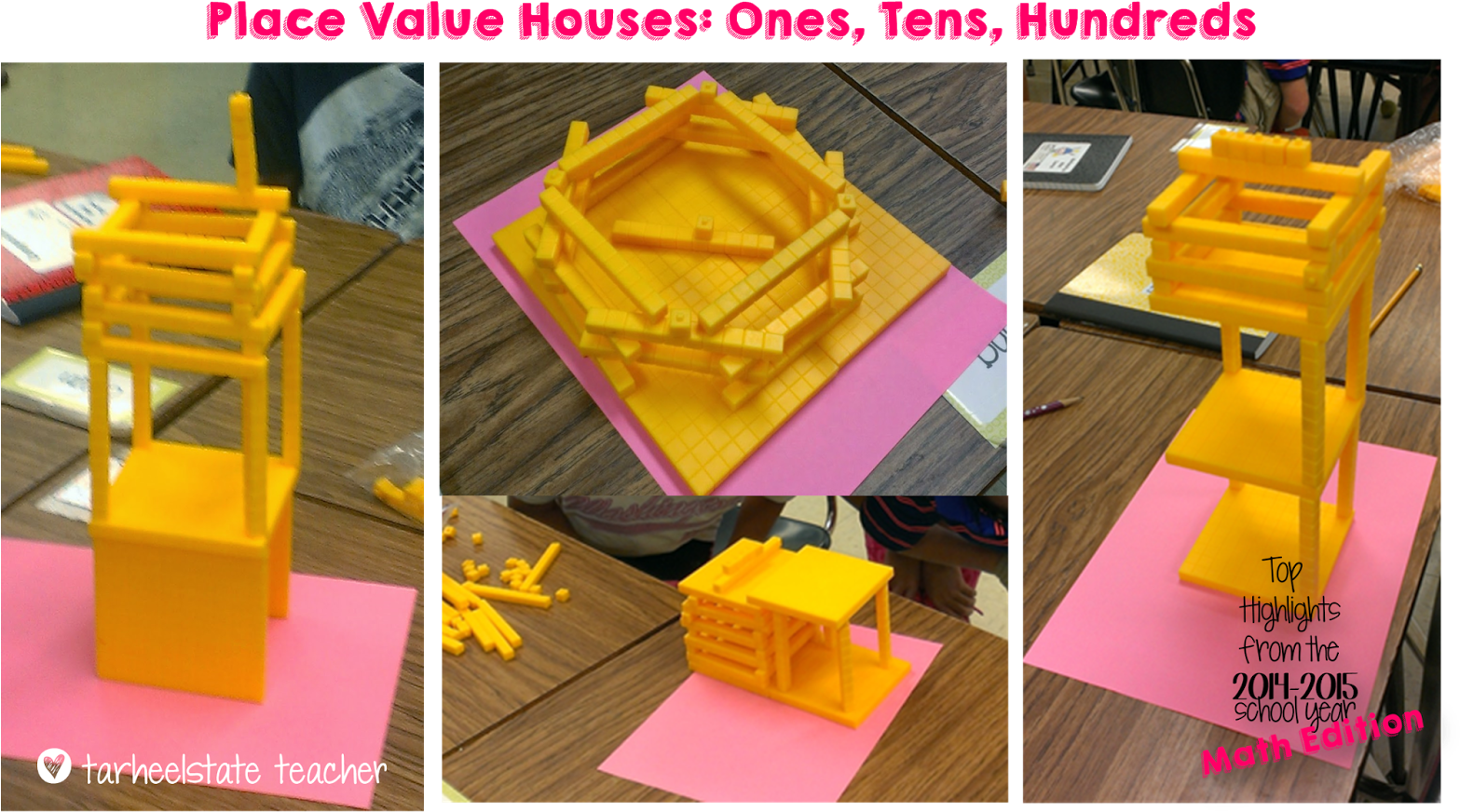 Place Value Houses With Ten Hundred Blocks - Mathematics (1600x927), Png Download