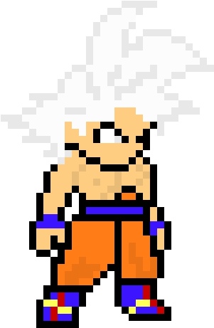 8bit Goku Ultra Instinct - Ultra Instinct Pixel Art (400x540), Png Download