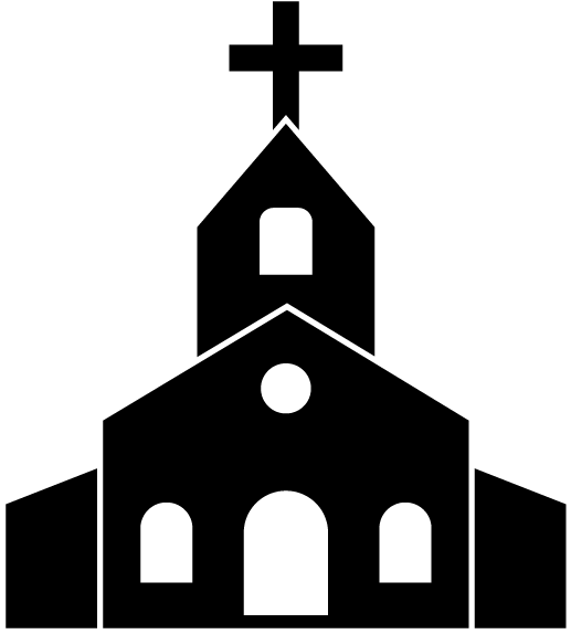 Church Drawing Clip Art - Church Clipart Black And White (640x640), Png Download