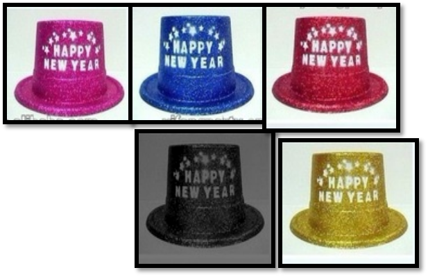 Glitter Hat Happy New Year - Birthday Cake (617x399), Png Download
