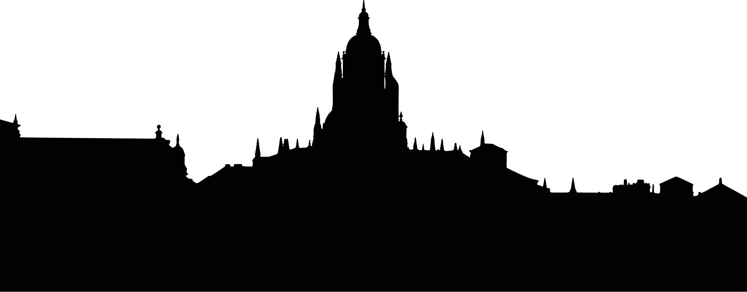 Church Silhouette - Segovia Silueta (2400x940), Png Download