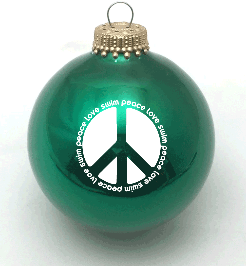 Peace Love Swim Christmas Ornament Various Colors Baysix - Mycapsanta Festive Santa Cap! The One And Only Capsanta. (996x1126), Png Download