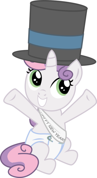 Sweetie New Year Baby - Sweetie Belle Baby Diaper (326x600), Png Download
