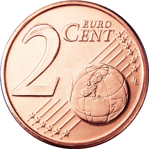 Euro 2 Cent - 2 Cent Euro (516x516), Png Download