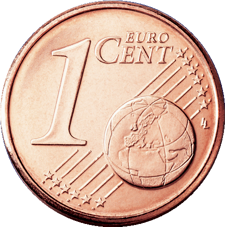 Euro Cent - 1 Euro Cent Png (454x454), Png Download