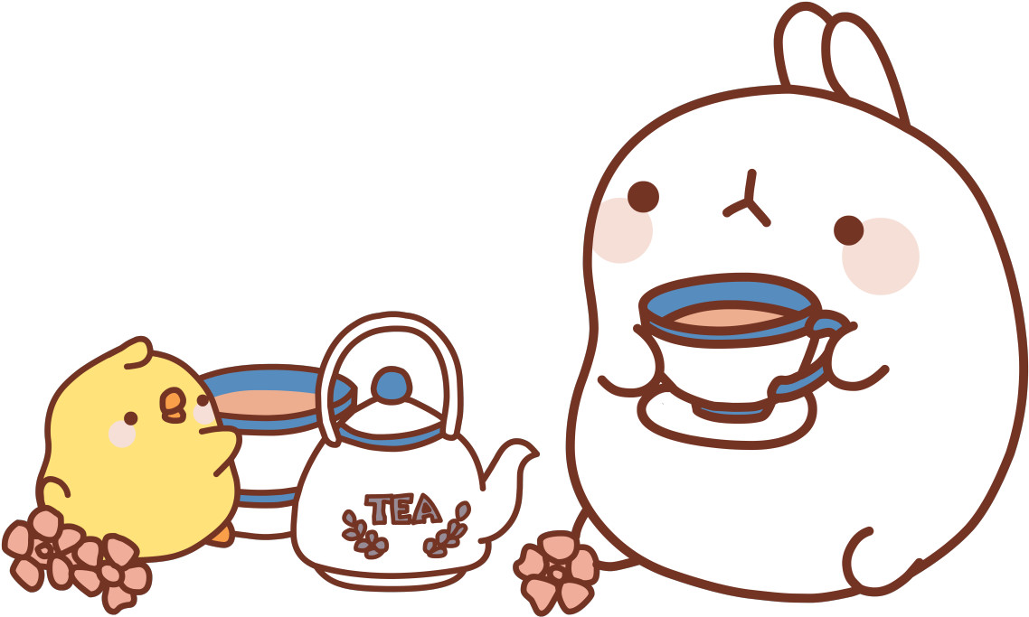 Let's Have A Cup Of Tea Piupiu - Piu Piu And Molang Png (1280x720), Png Download
