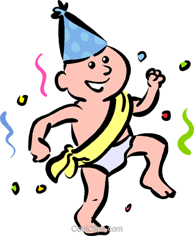 New Year's Day Baby Royalty Free Vector Clip Art Illustration - Illustration (395x480), Png Download