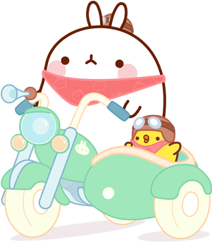 Molang - Molang And Piu Piu Pusheen (450x350), Png Download