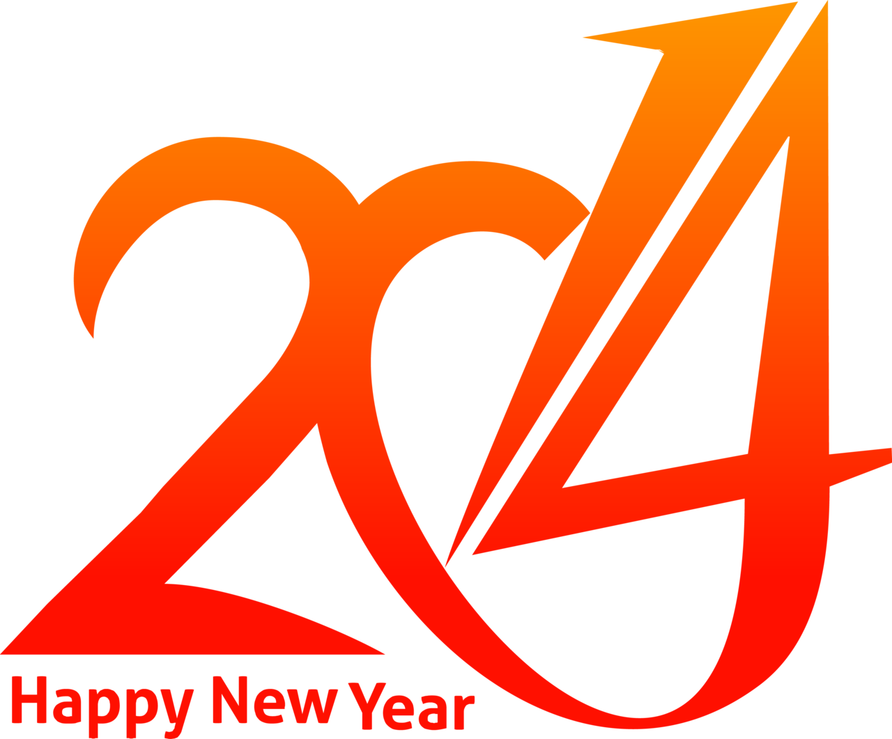 Happy New Year Png - 2014 Yazısı (1280x1061), Png Download