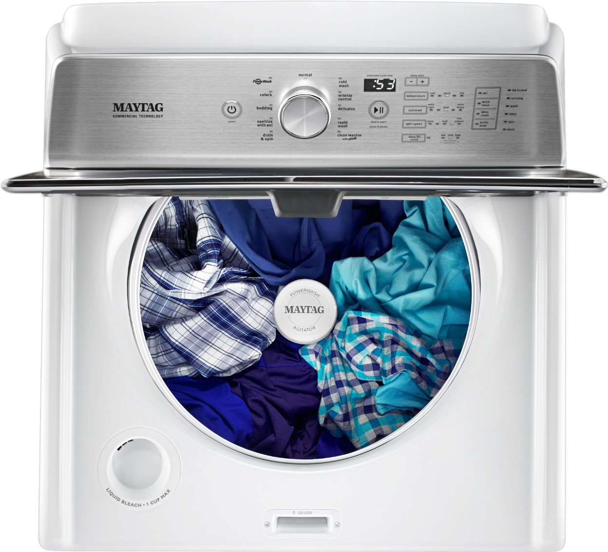 Top-load Washer - Maytag Top Load Washer With The Deep Fill Option And (600x470), Png Download