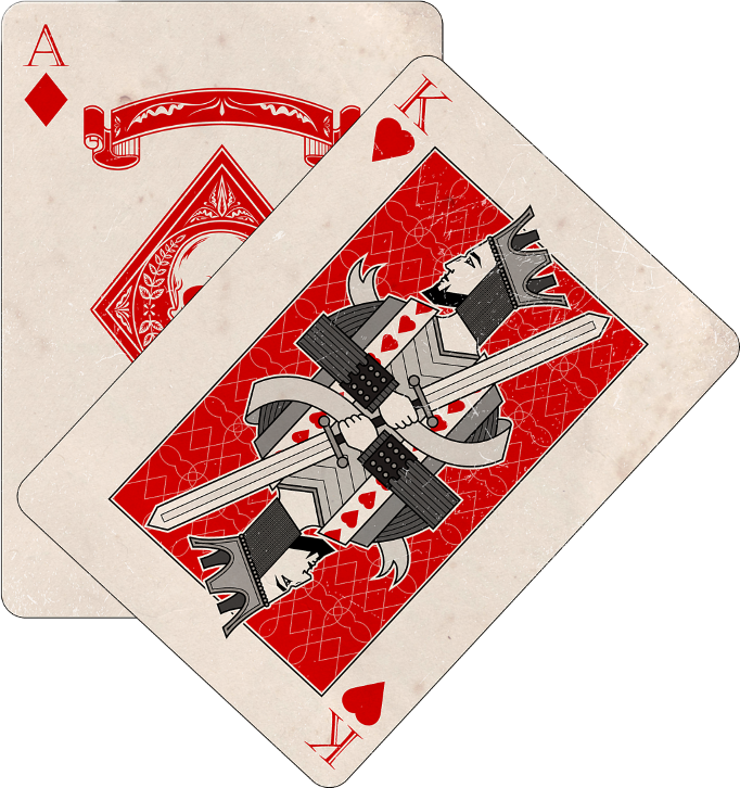 Cards King Joker Joke Card Collage Cool Like Love - Ace Of Clubs Playing Card: Blank 150 Page Lined Journal (682x726), Png Download