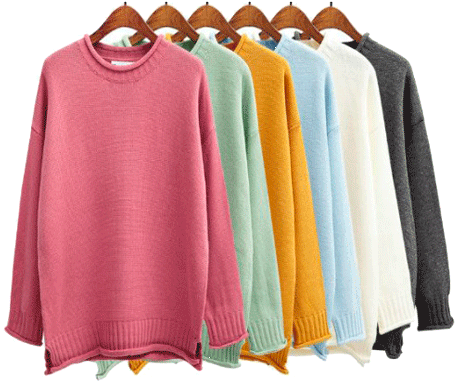 Itgirl Shop Candy Colors Knit O-neck Sweaters Aesthetic - Sweaters Colors (460x460), Png Download
