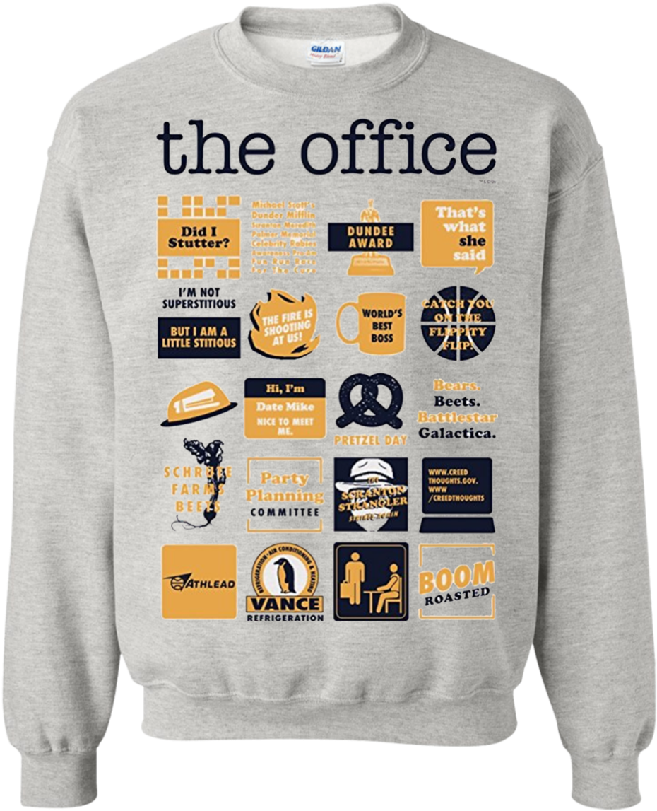 Download The Office Quote Mash-up Funny T Shirt Hoodie Sweater - Leadership  Lessons From The Office: What Not He Gang PNG Image with No Background -  
