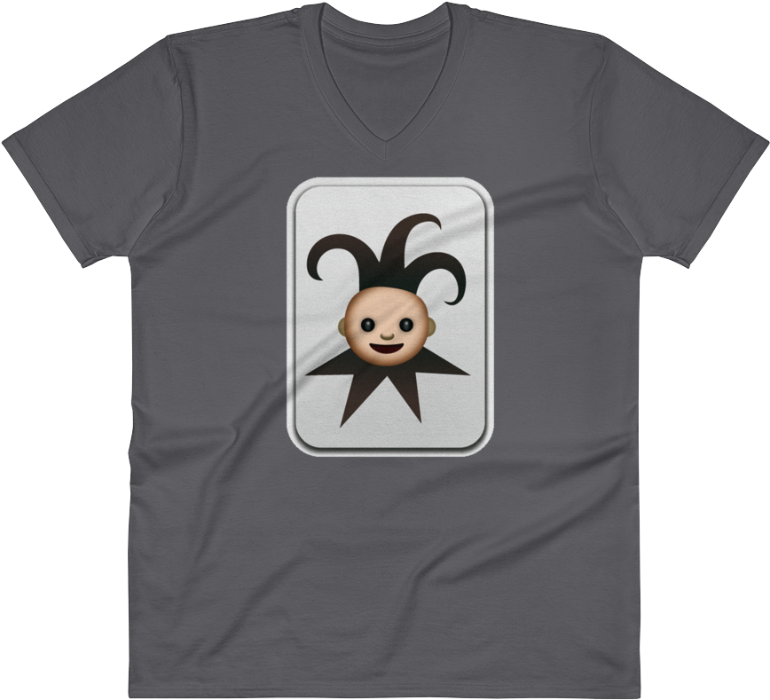 Men's Emoji V Neck - T-shirt (1000x1000), Png Download