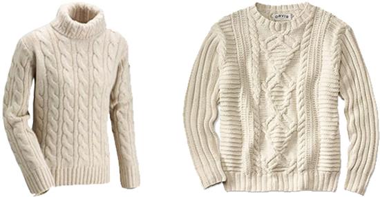 Mens Cable Knit Sweater (556x285), Png Download