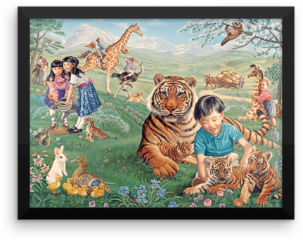 A Day In Paradise Framed Enhanced Matte Paper Poster - Painting (600x600), Png Download