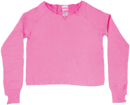 Picture Of Pink Cut-off Sweatshirt - Sweatshirt (415x415), Png Download
