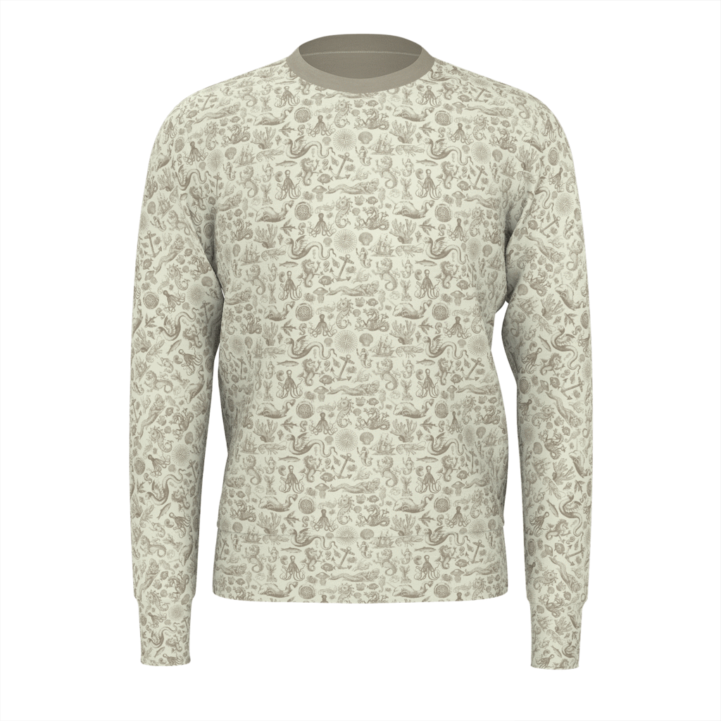 Vinage Sea Monsters - Sweatshirt (1024x1024), Png Download