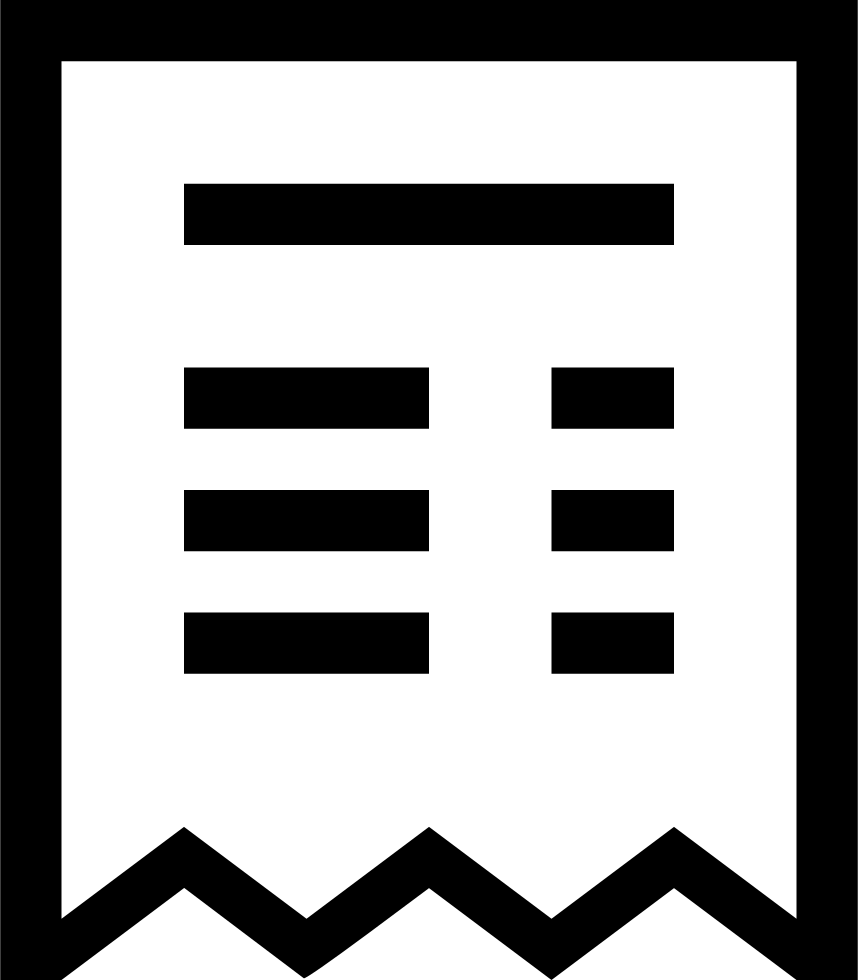 Ecommerce Bill Payment Receipt Comments - Free Receipt Icon (858x980), Png Download