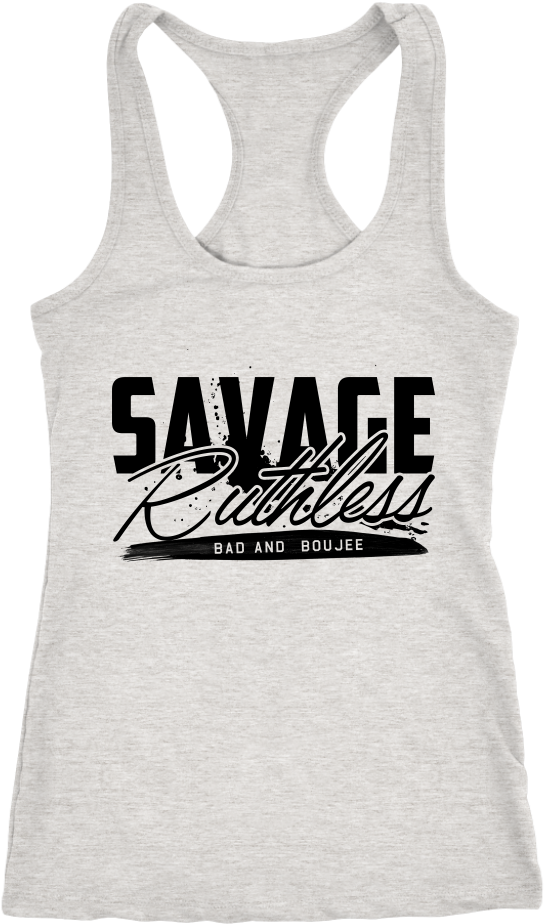Migos Savage Ruthless Bad And Boujee Rap Racerback - Thin Blue Line For Women Tanks (1024x1024), Png Download