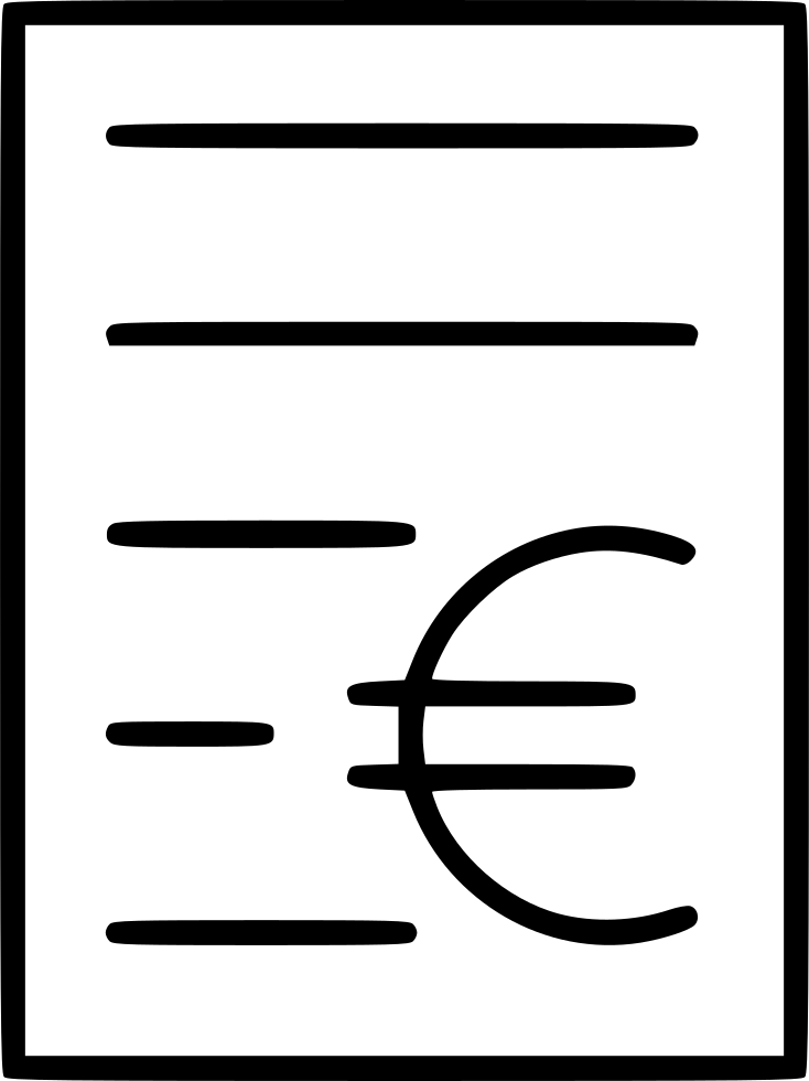 Bill Purchase Invoice Receipt Euro Comments - Invoice (734x980), Png Download
