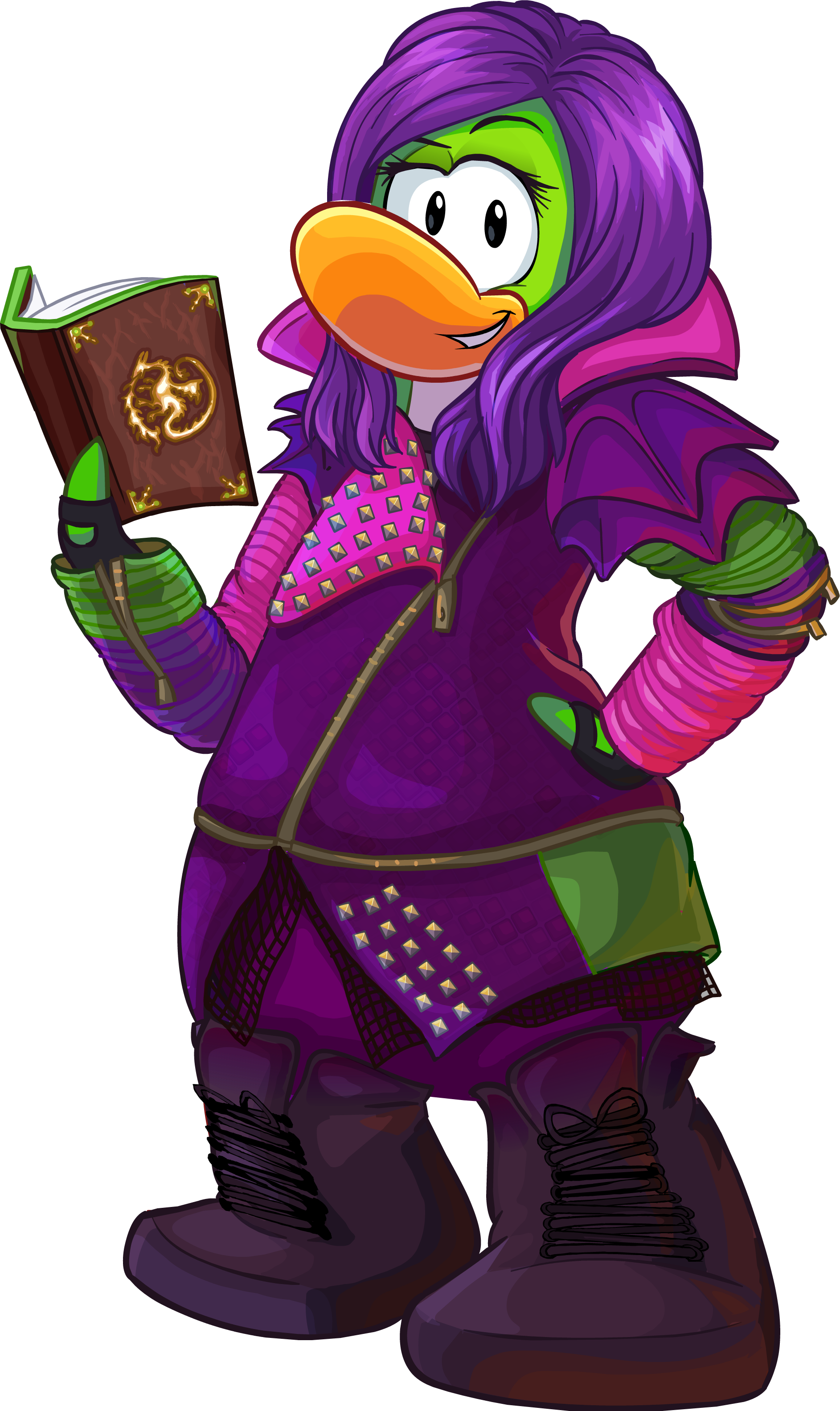 Descendants Party Mal - Club Penguin Mal (1885x3167), Png Download