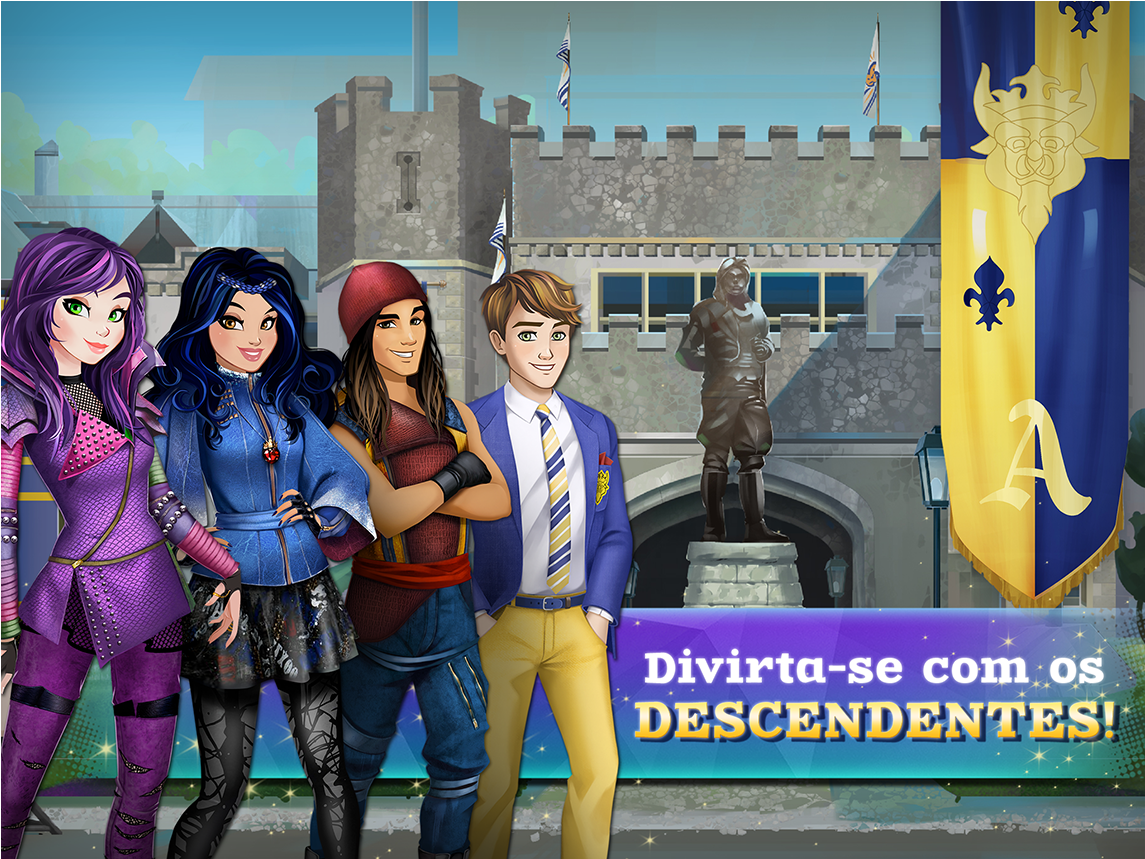 Disney Brasil Jogos - Convite De Aniversário Os Descendentes (1526x858), Png Download
