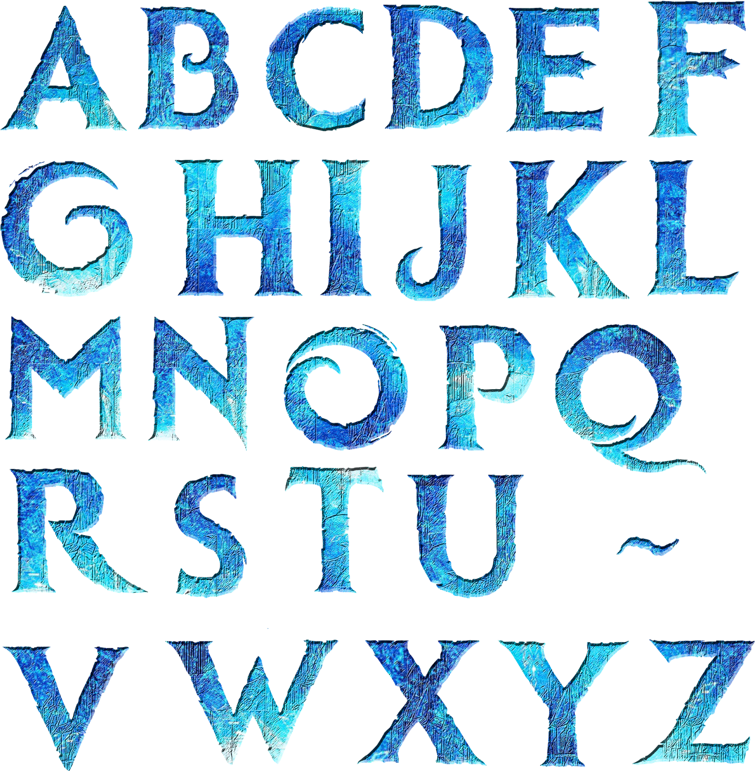 Alfabeto Estilo Frozen - Letras De Frozen (1600x1600), Png Download