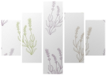 Lavender Flower Sketch Graphic Art Seamless Pattern - Painting (400x400), Png Download