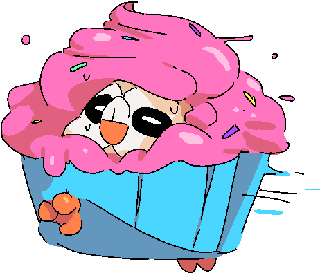 Rowlet Dressed As A Cupcake (490x449), Png Download