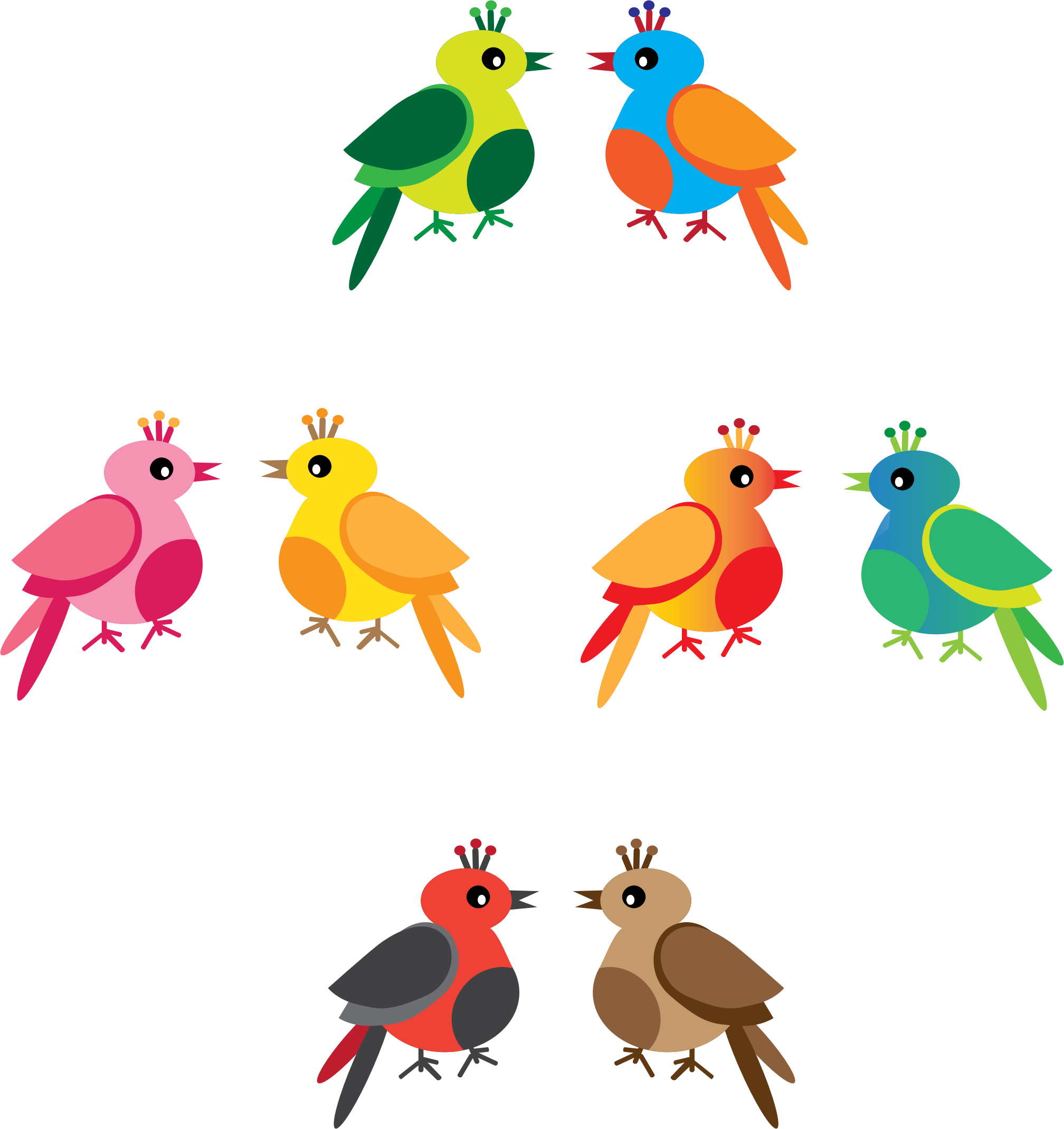 Rainbow Birds Icons Png - Rainbow Birds Clipart (2016x2140), Png Download