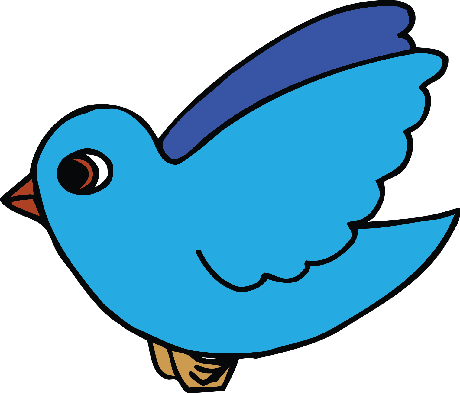 Sky Blue Bird Clipart Png - Free Bird Cartoon Clipart (1522x1301), Png Download