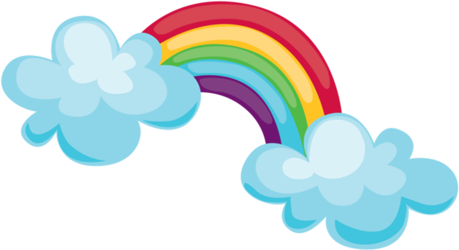 Tiempo Arcoiris - Arcoiris Y Nubes Dibujo (699x494), Png Download