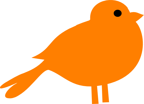 Little Orange Bird Clip Art - Orange Bird Clipart (600x432), Png Download